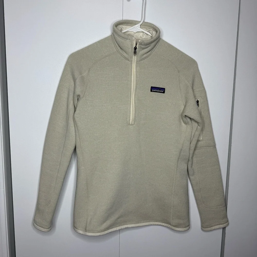 Patagonia Better Sweater Cream Quarter-Zip Fleece Pullover XS - Picture 2 of 9